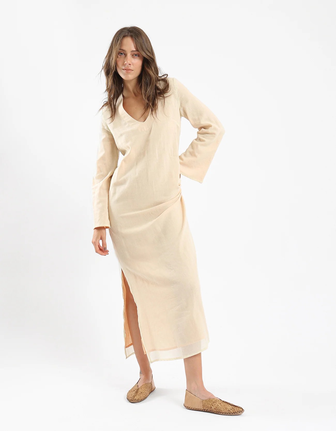 Reversible long jellabiya with long sleeves