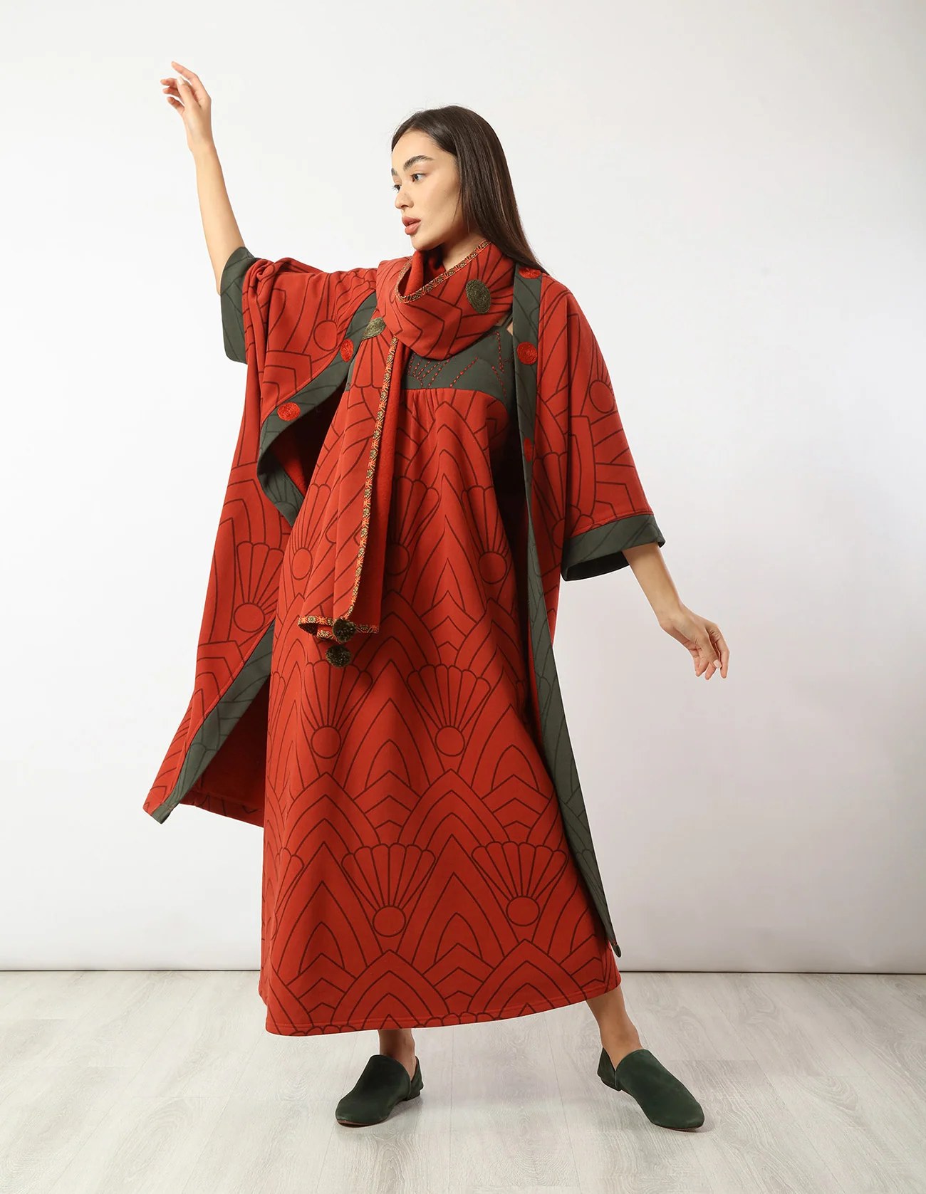 Long printed milton dress