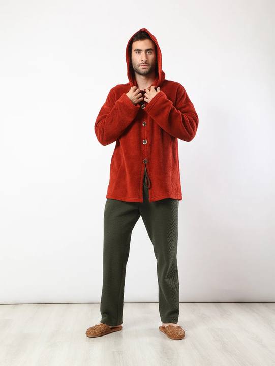 Fur embroidered hooded jacket