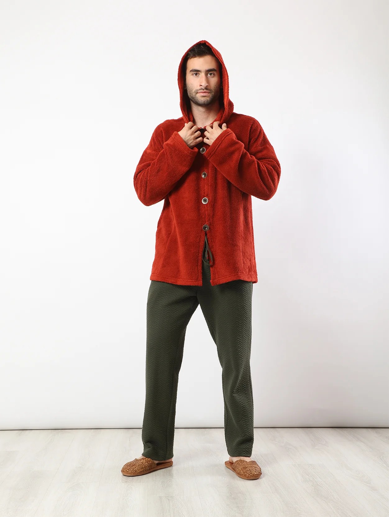 Fur embroidered hooded jacket