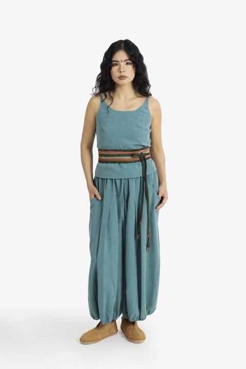 Velvet cord belt with metal tassels