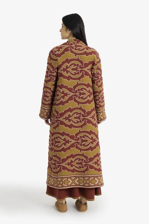 Long quilted cotton-blend Ottoman coat