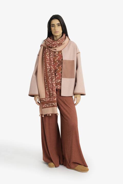 Reversible short jacket with back pleat