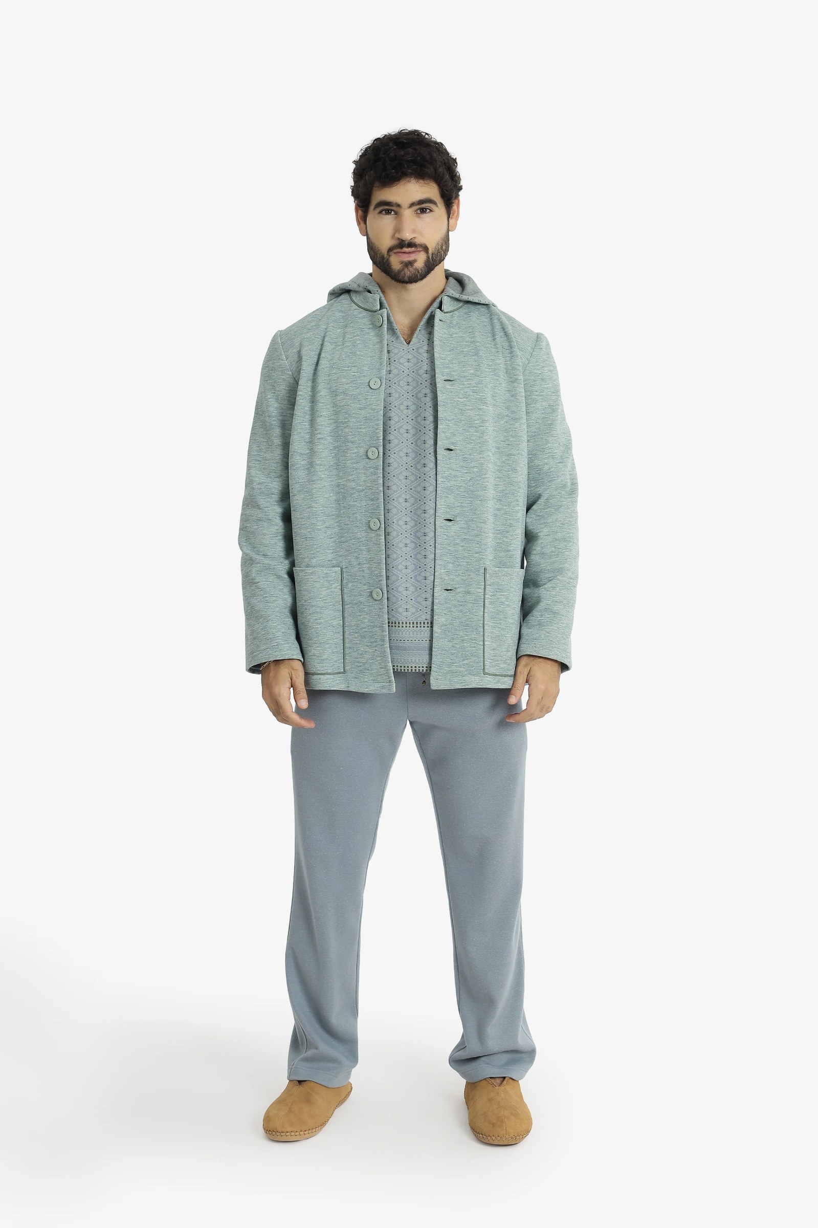 Short jacket with patch pockets