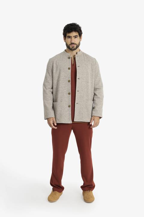 Short jacket with patch pockets