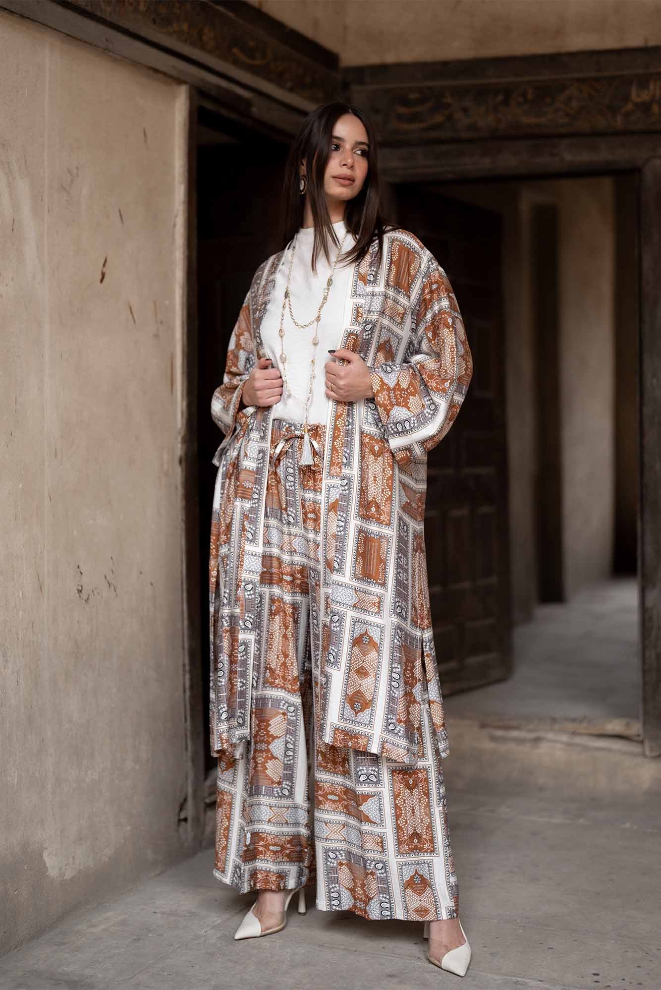 printed cardigan