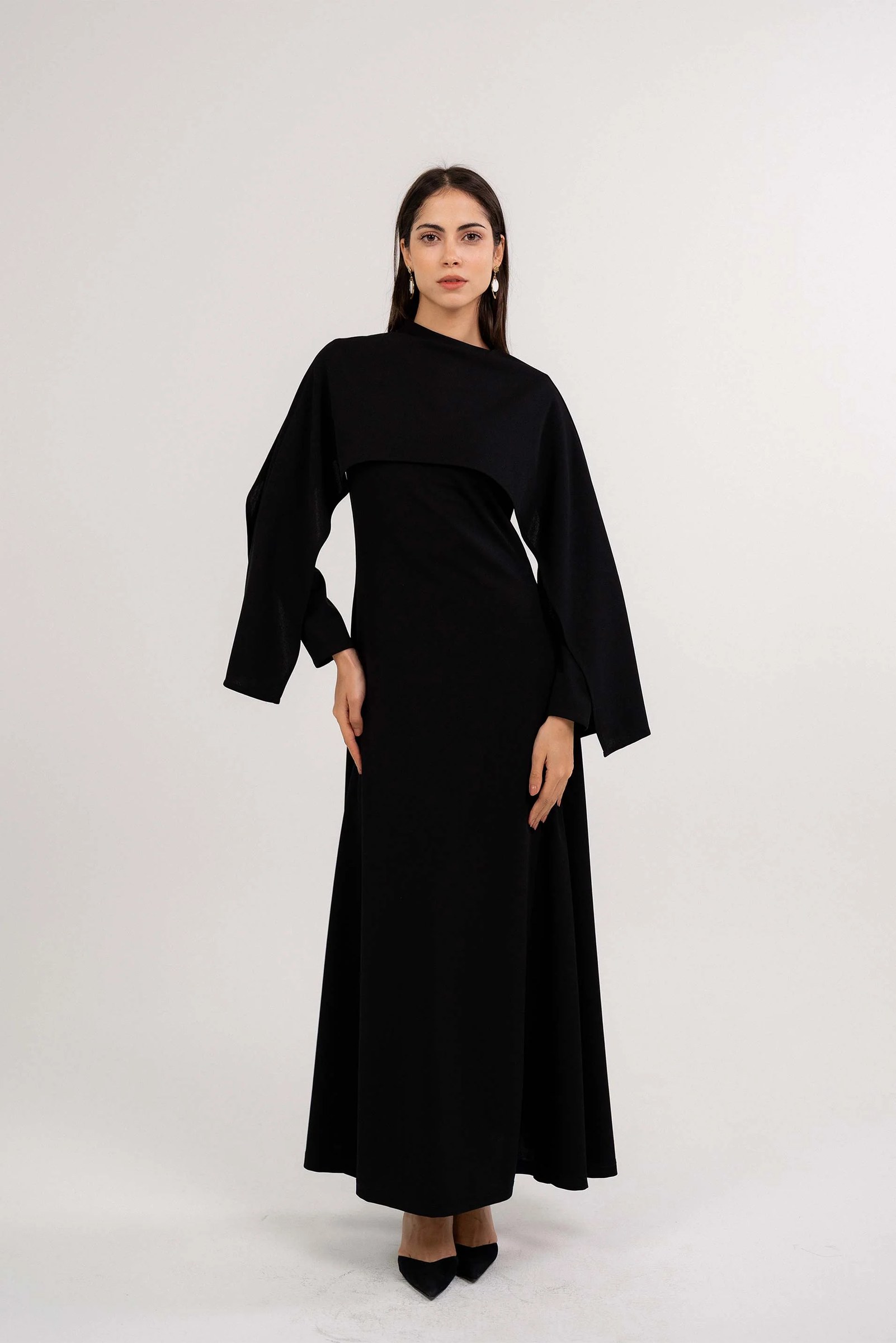 Shoulder cape dress