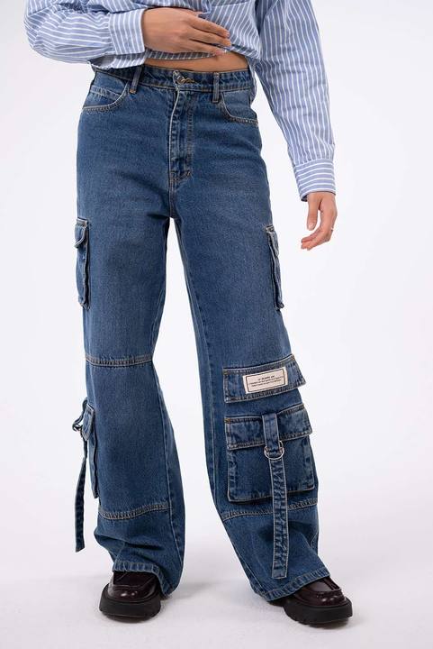 Denim Cargo Pants