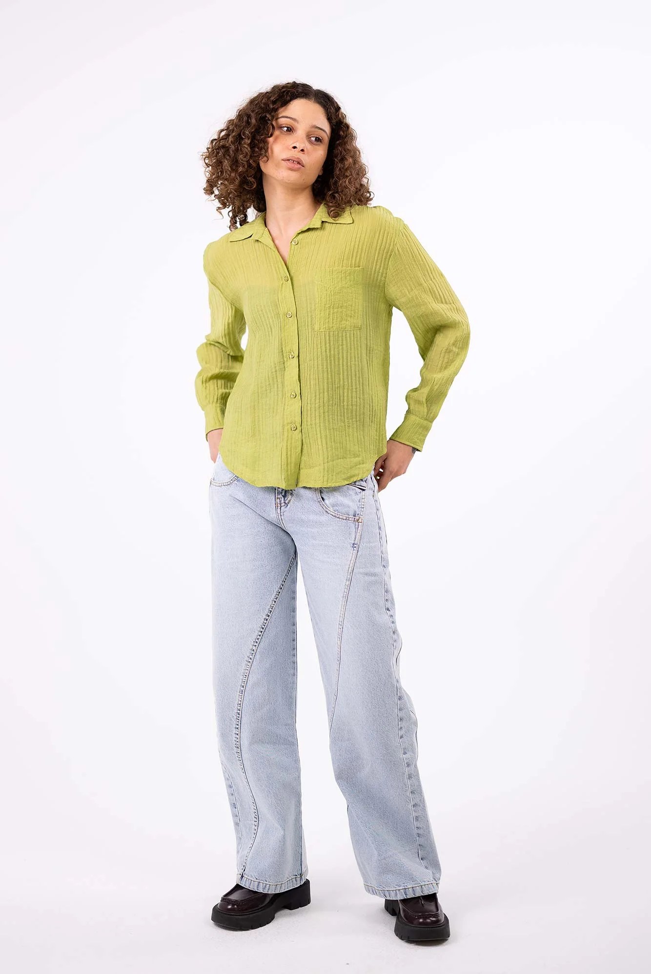 Wide leg Denim Pants