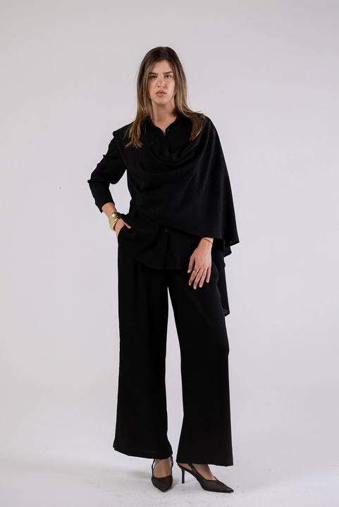 Wide-Leg Wrap Pants