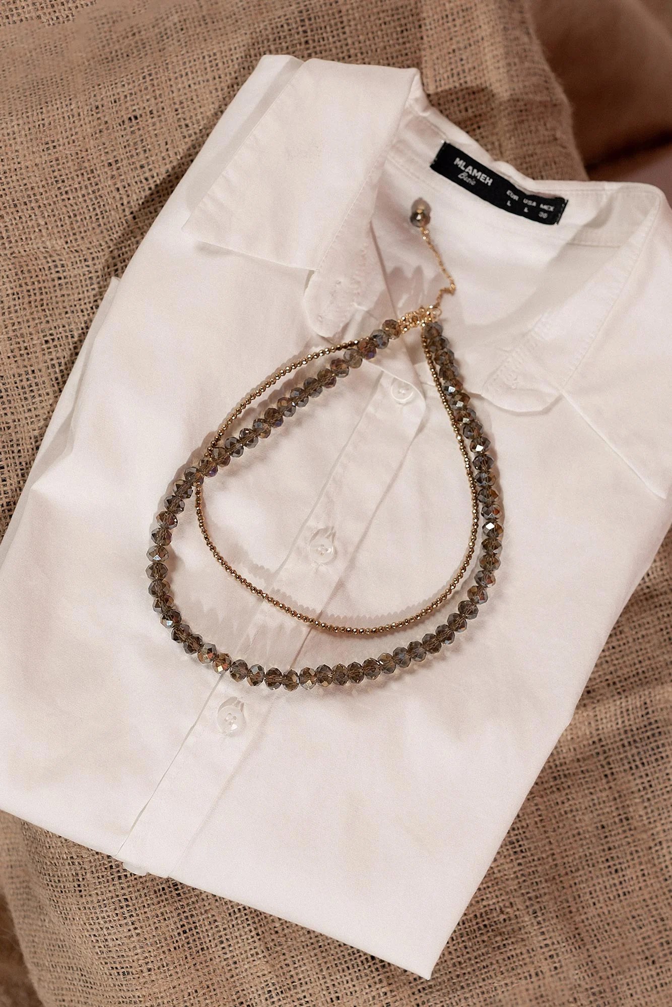 Handmade crystal layering necklace