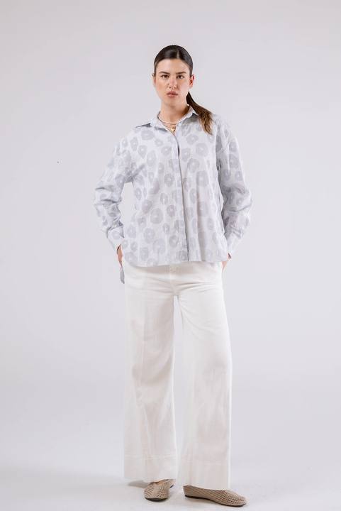 Printed Relaxed Fit Button-Up Shirt