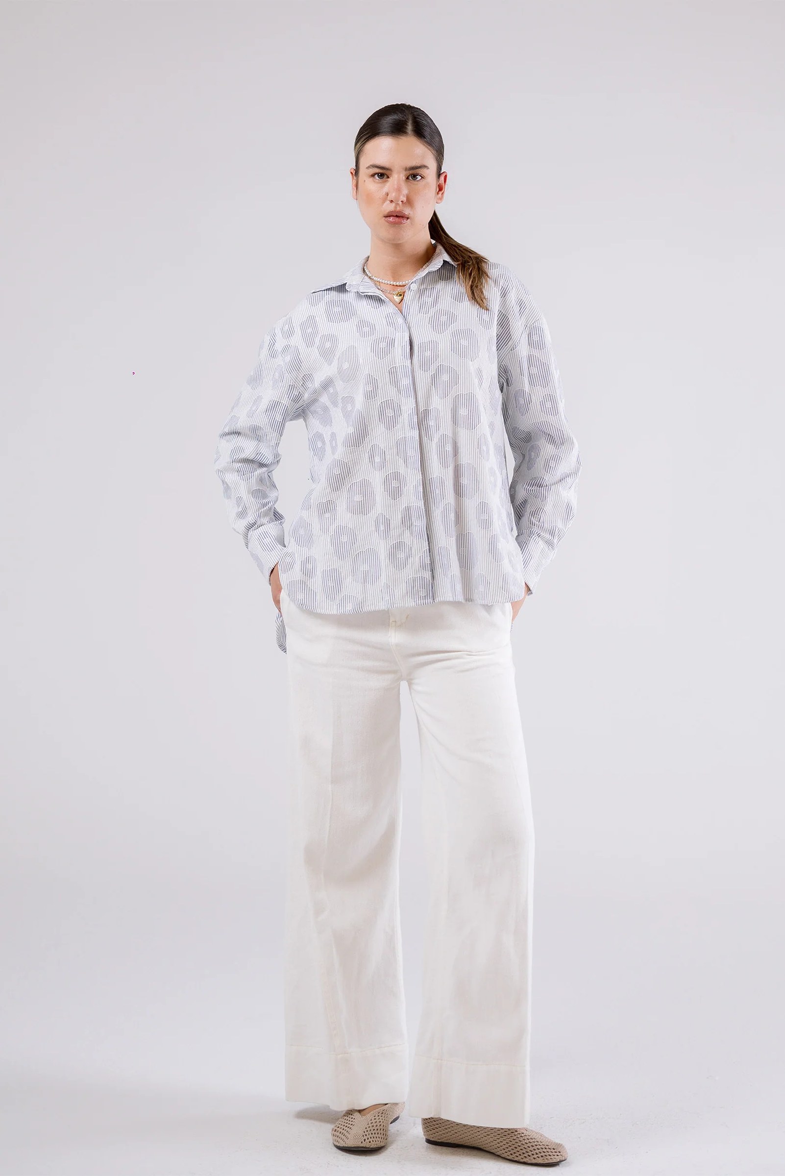 Printed Relaxed Fit Button-Up Shirt