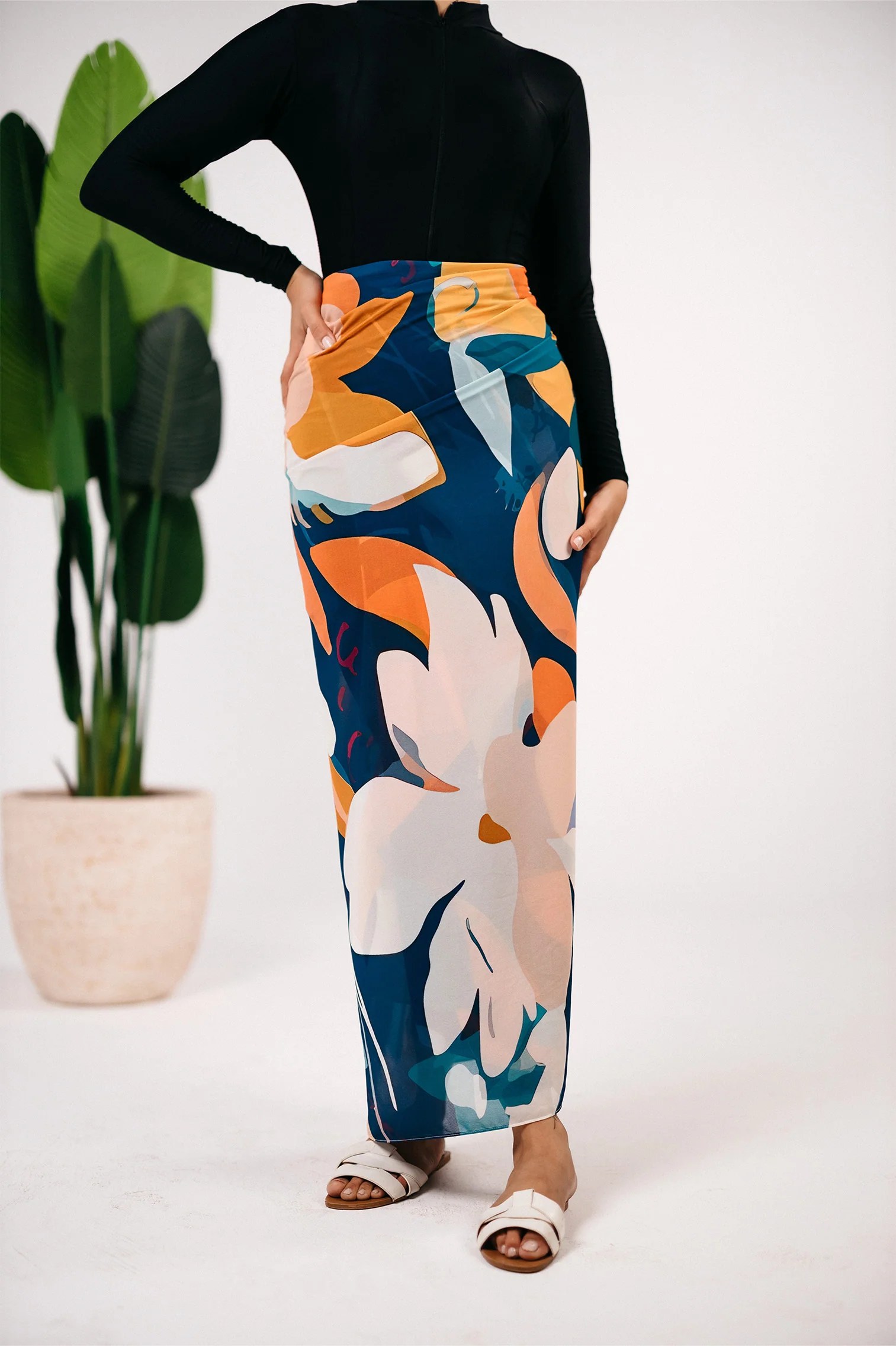Patterned chiffon cover up