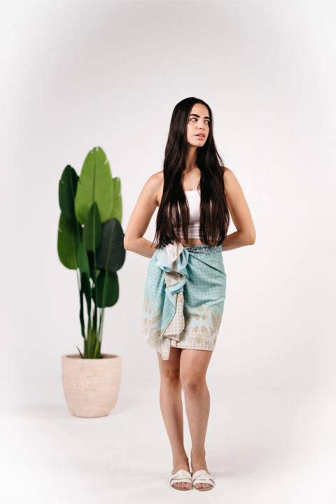 Patterned chiffon cover up