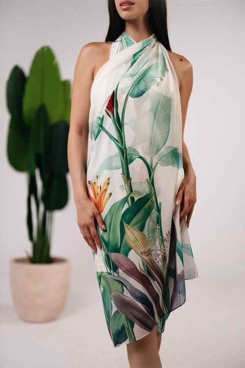 Patterned chiffon cover up