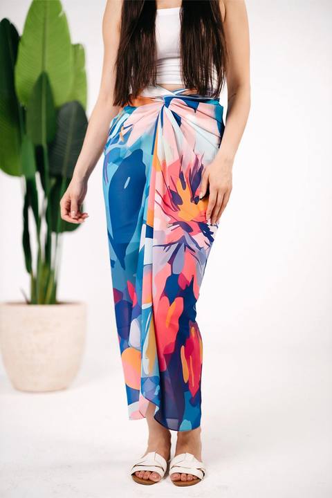 Patterned chiffon cover up
