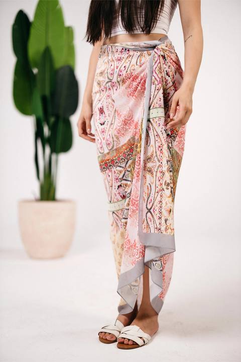 Patterned chiffon cover up