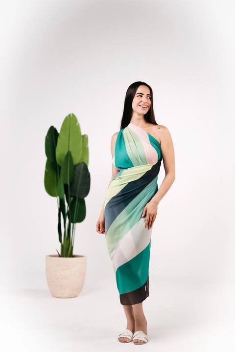 Patterned chiffon cover up