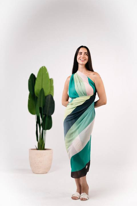 Patterned chiffon cover up