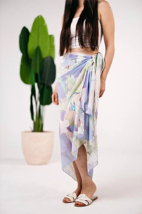 Patterned chiffon cover up