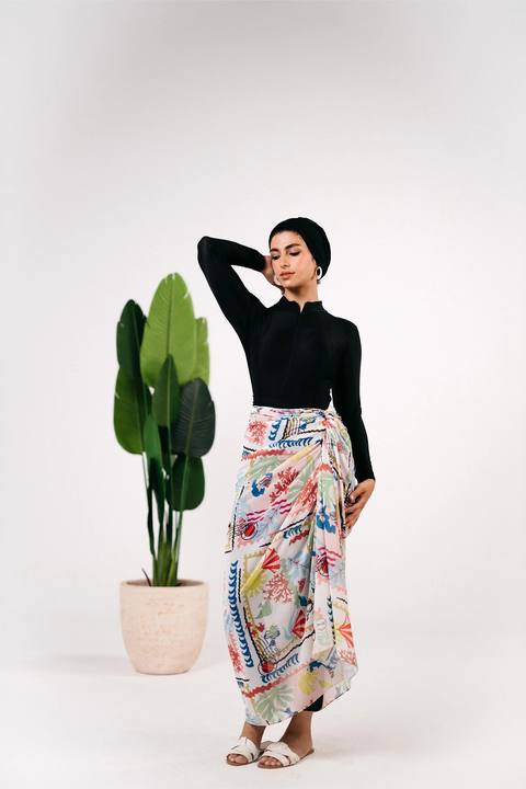 Patterned chiffon cover up