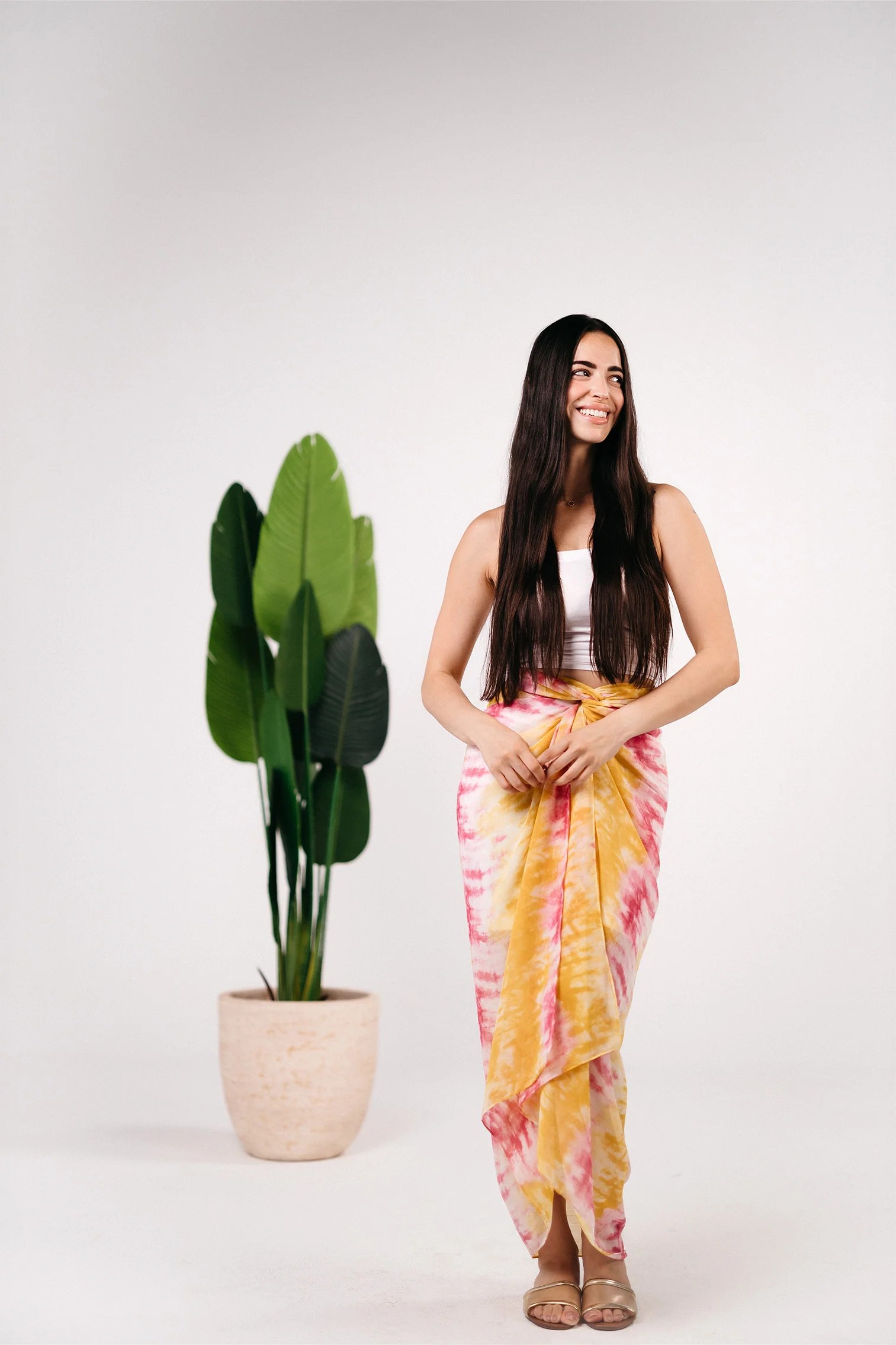 Patterned chiffon cover up