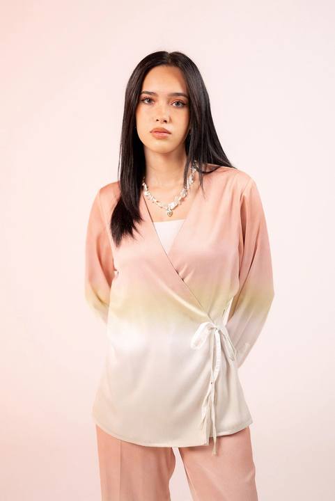 Ombré Wrapped Blouse