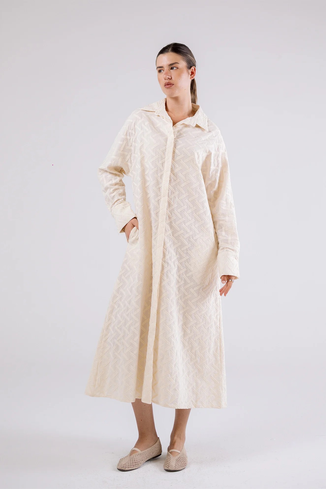 Textured Shirt Dress