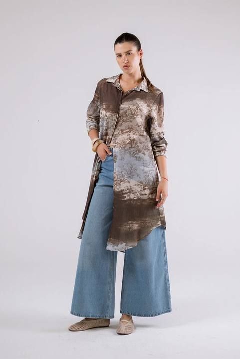 Patterned Shirt Dress