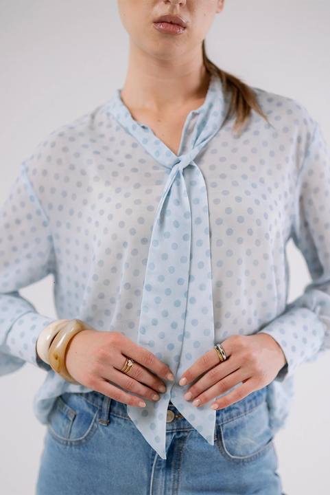Polka Dot Bow Blouse