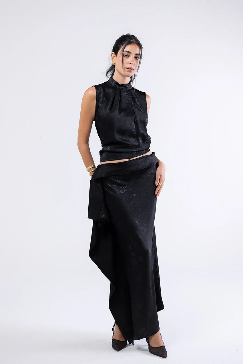 Strapless Draped Skirt