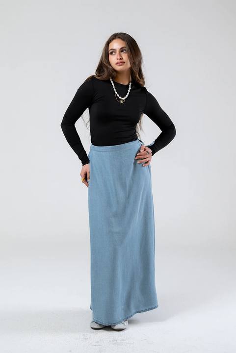 Wrap Denim Skirt