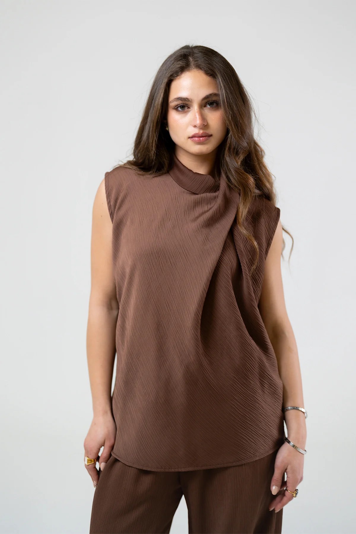 The Sculpted Merlot Blouse