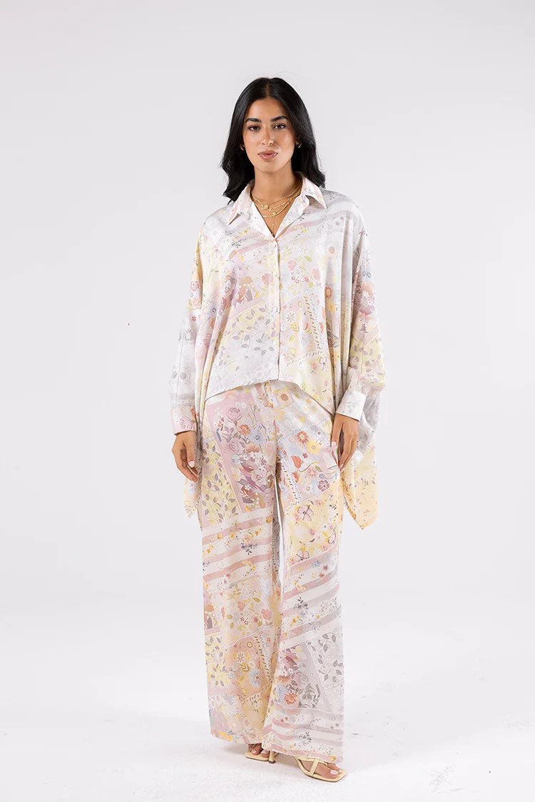 Botanical Print Oversized Shirt