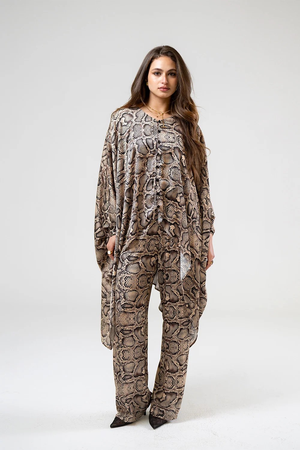 Snake Print Cape Top