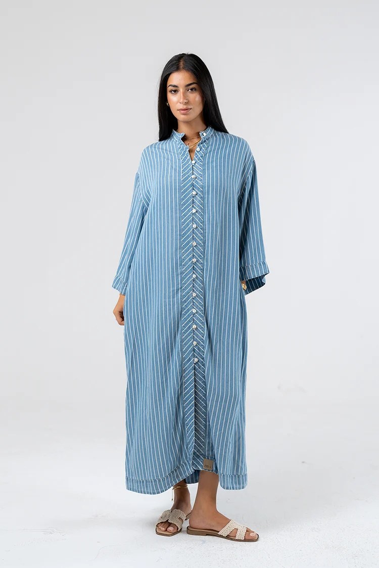 White Striped Longline Shirt