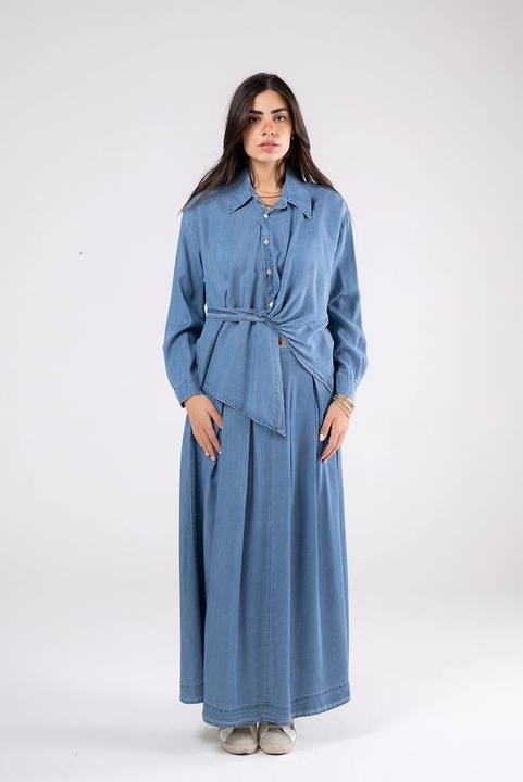 Light Denim Wrap Shirt