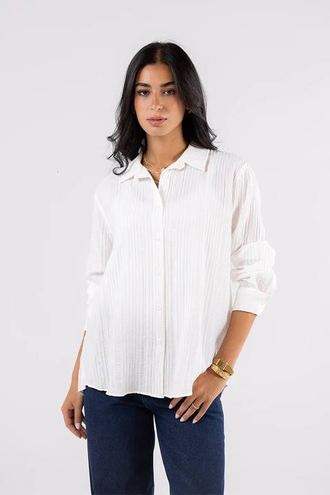 Textured Button-Up Shirt