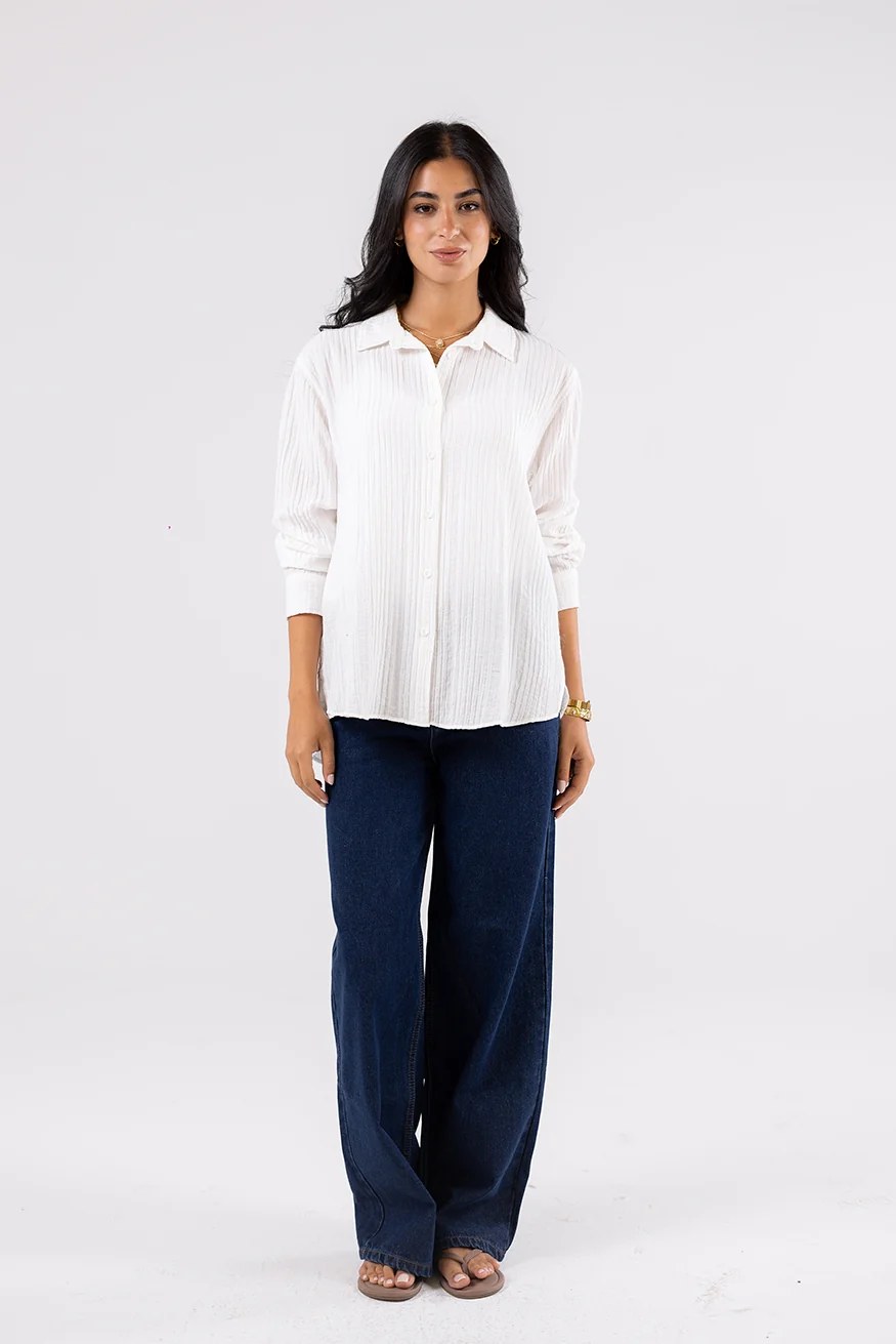 Textured Button-Up Shirt