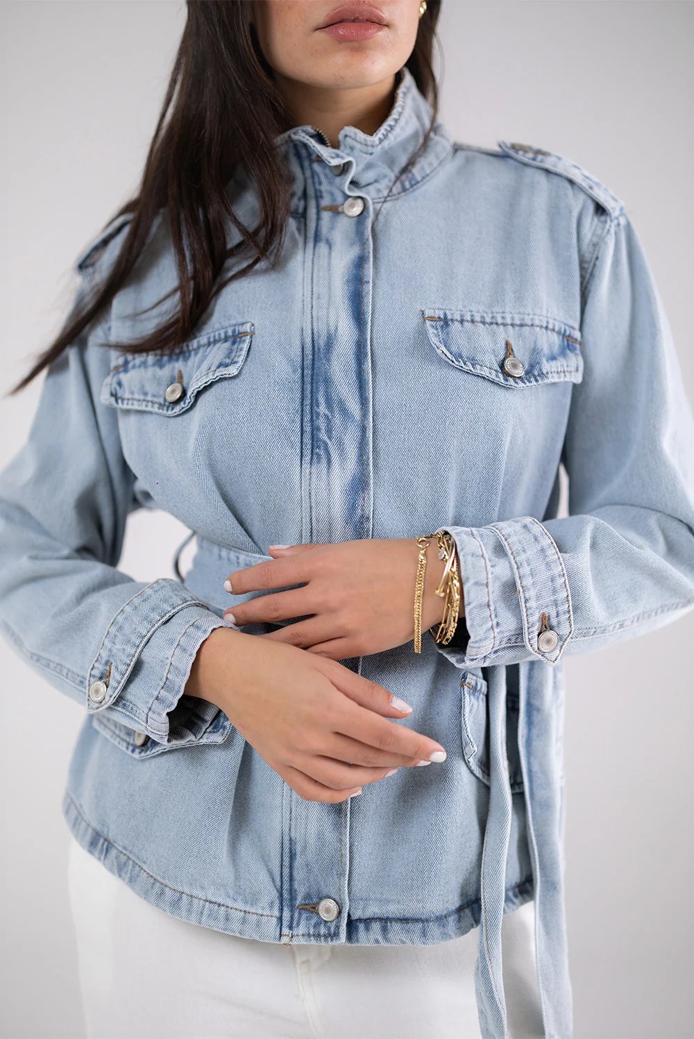 Belted Denim Jacket