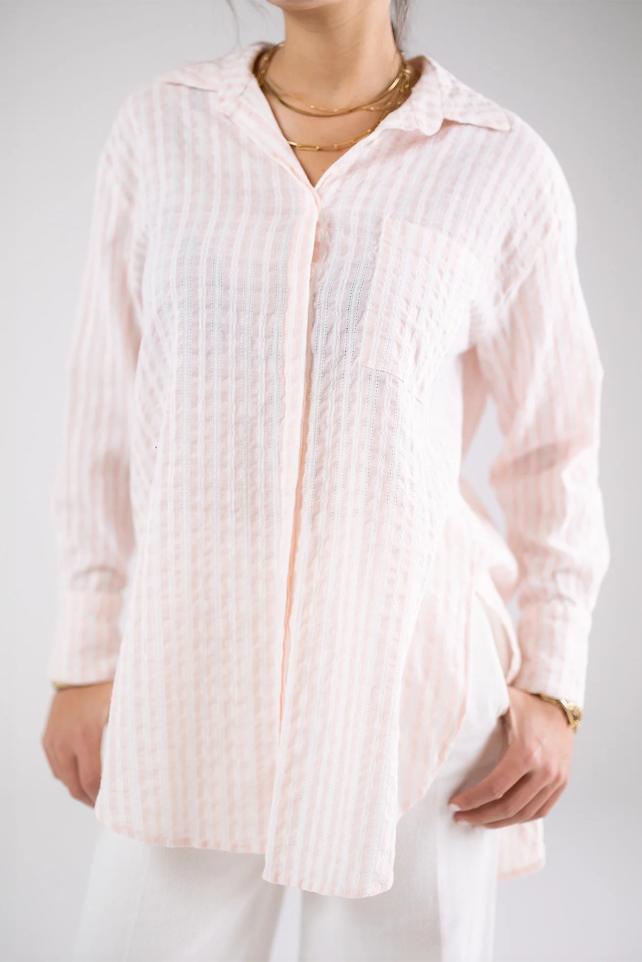 Striped Relaxed Long Shirt