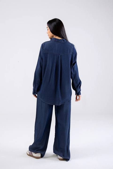 Wide-Leg Denim Pants