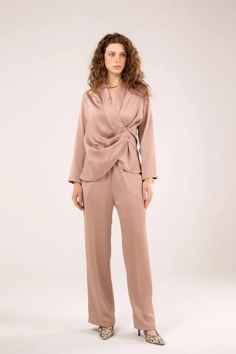 Satin Wide-Leg Trousers