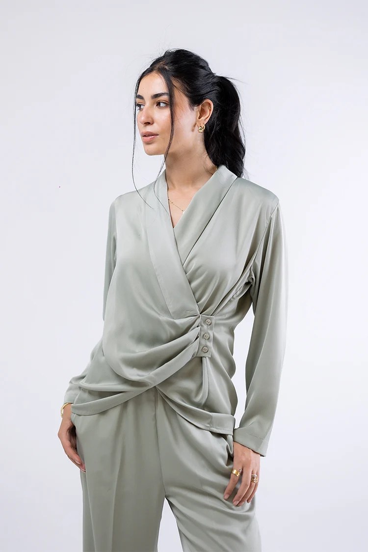 Satin Wrapped Top