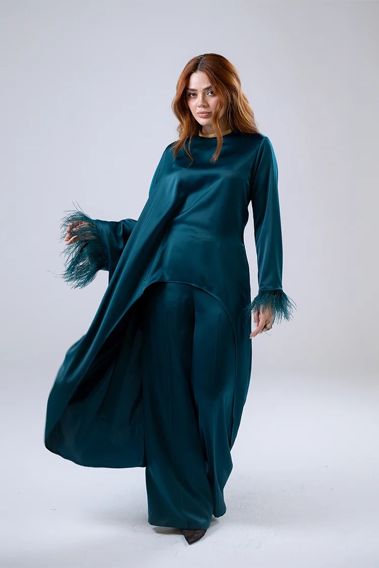 Satin Wide-Leg Trousers