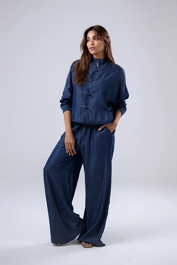 Indigo wide-leg pants
