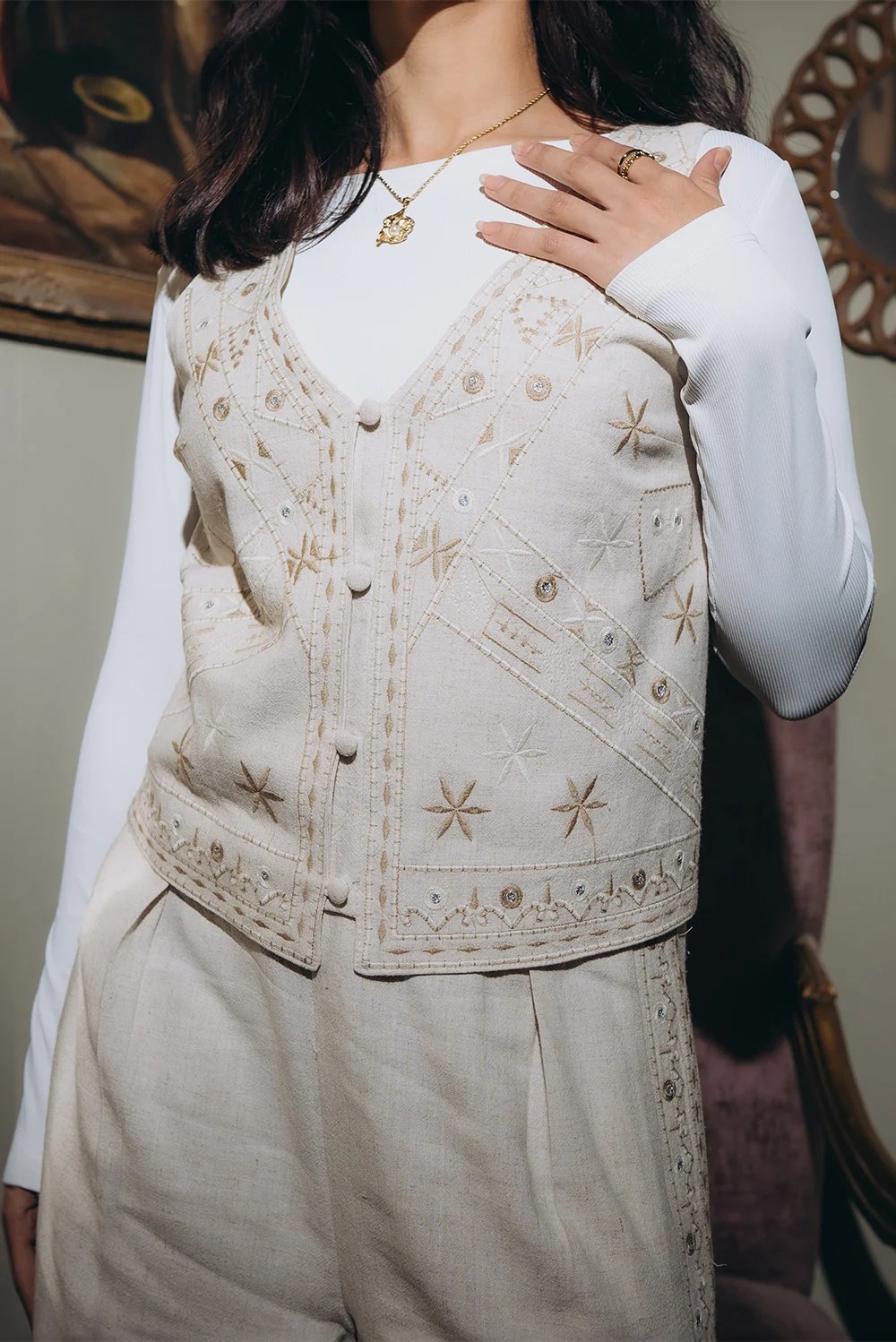 Embroidered Vest