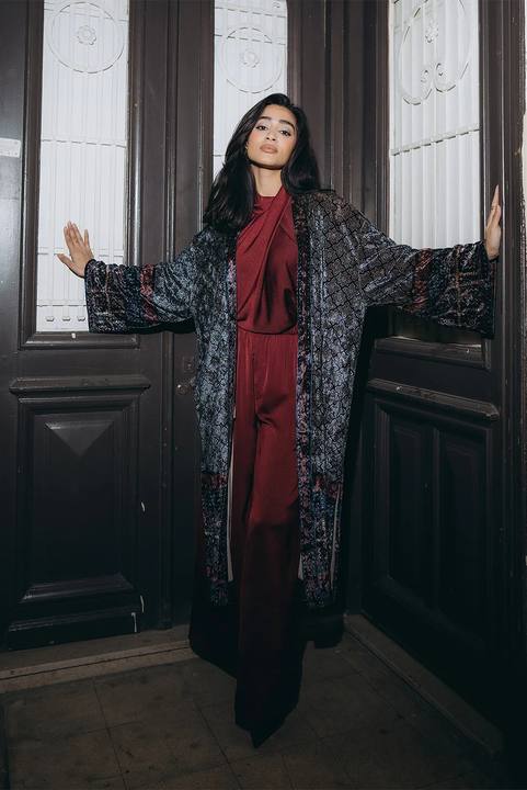 Patterned Long Cardigan
