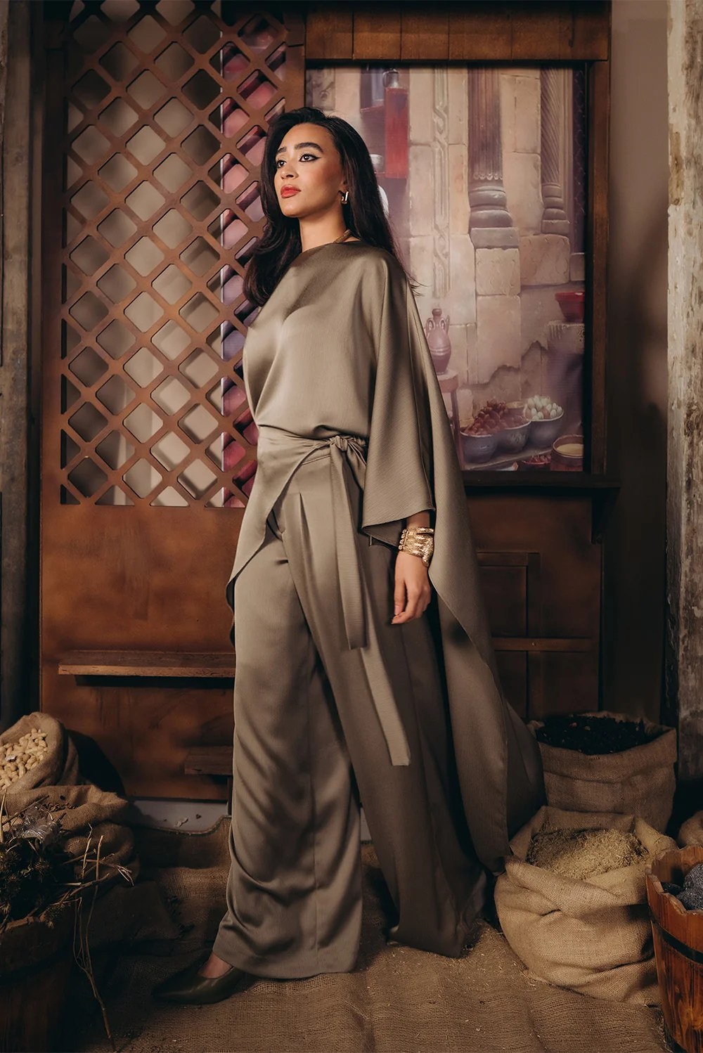 Satin Silk Draped Pants